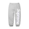 Supreme Satin Appliqué Sweatpant 'Heather Grey' — XXS — Front View