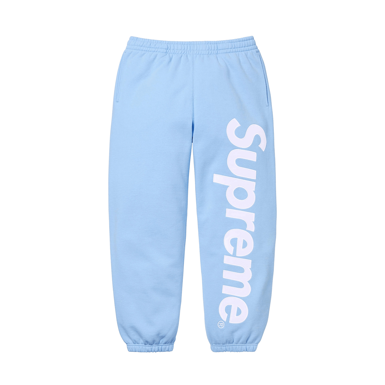Supreme Satin Appliqué Sweatpant 'Light Blue' — XXS — Front View