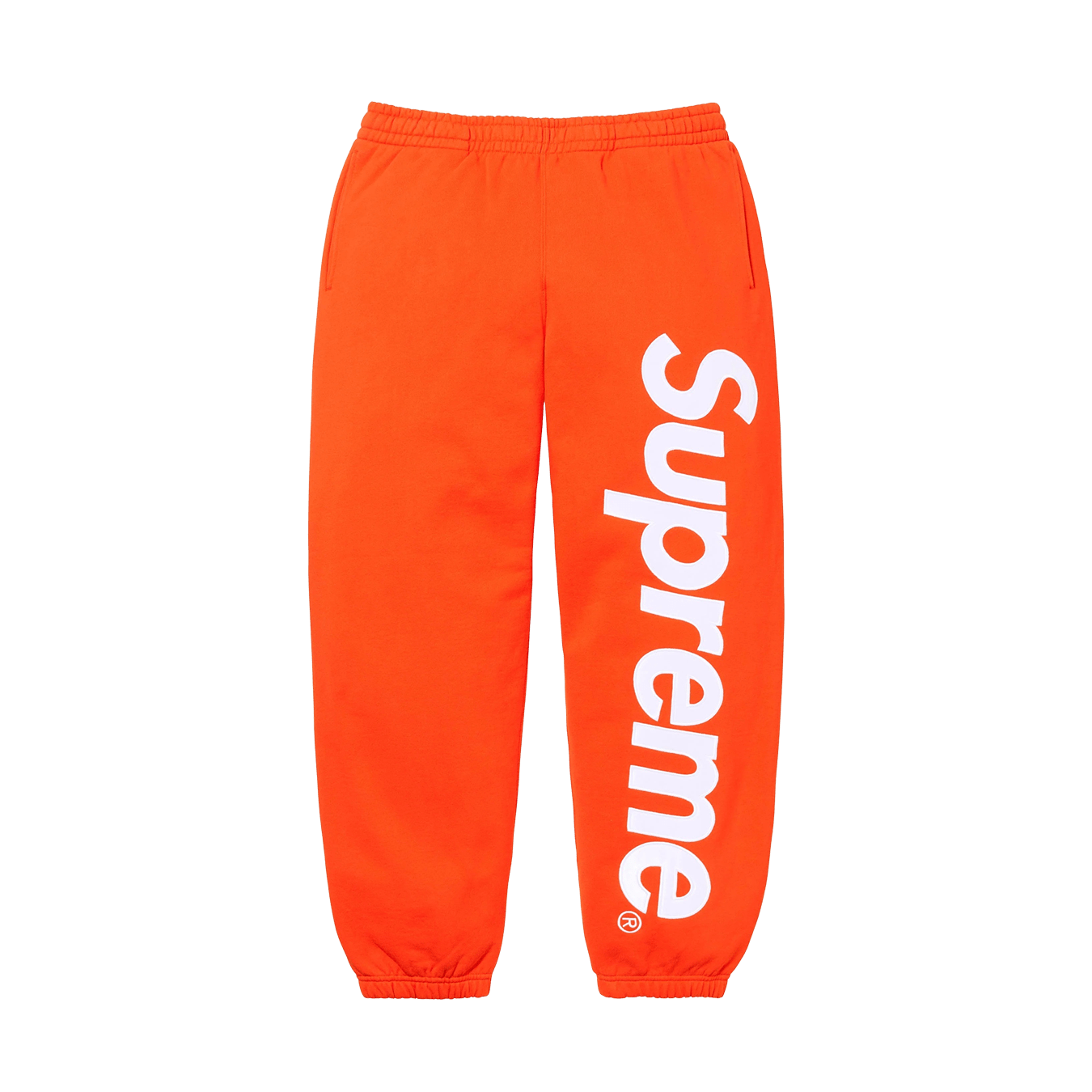 Supreme Satin Appliqué Sweatpant 'Orange' — XXS — Front View