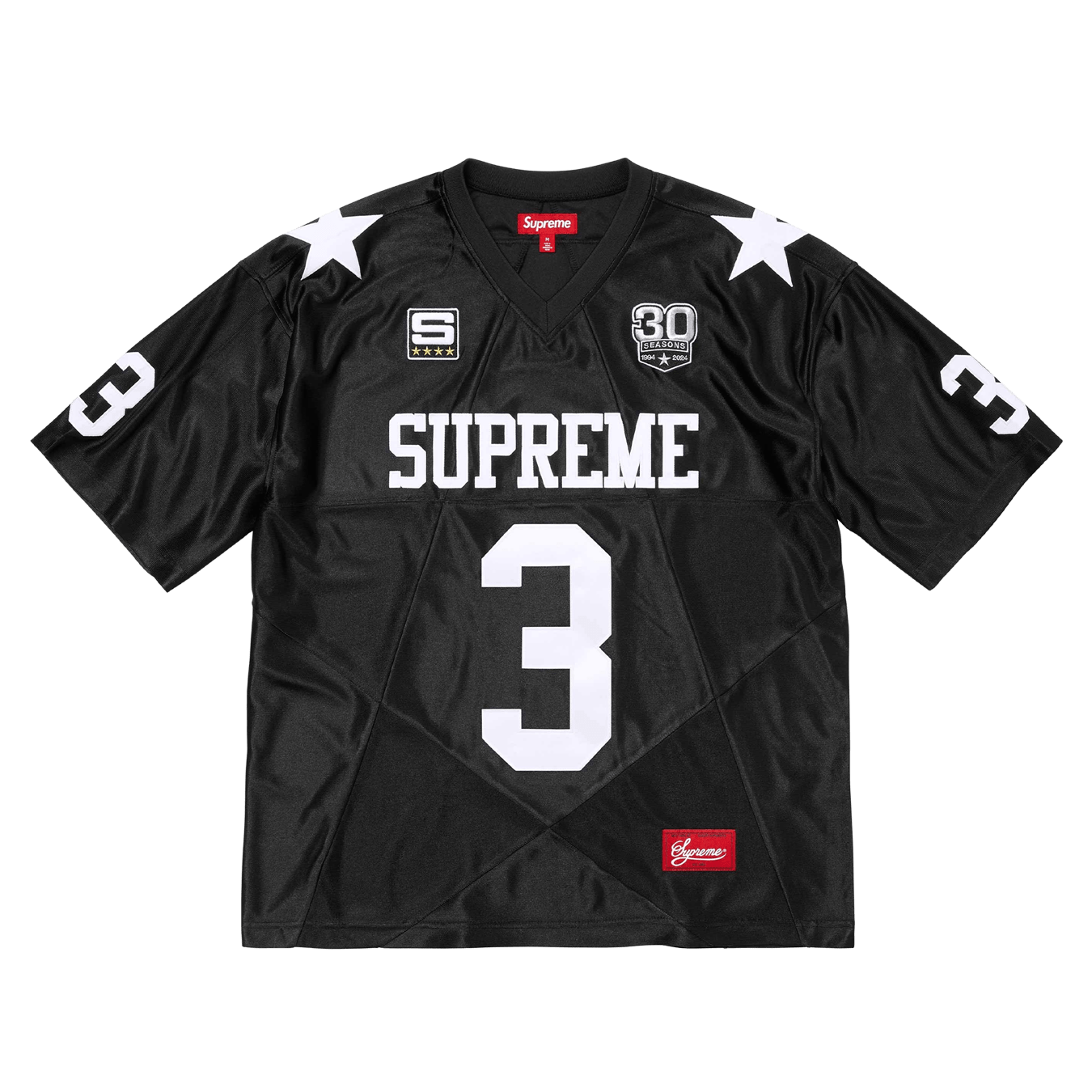 Supreme Star Football Jersey 'Black' — XXS — Front View