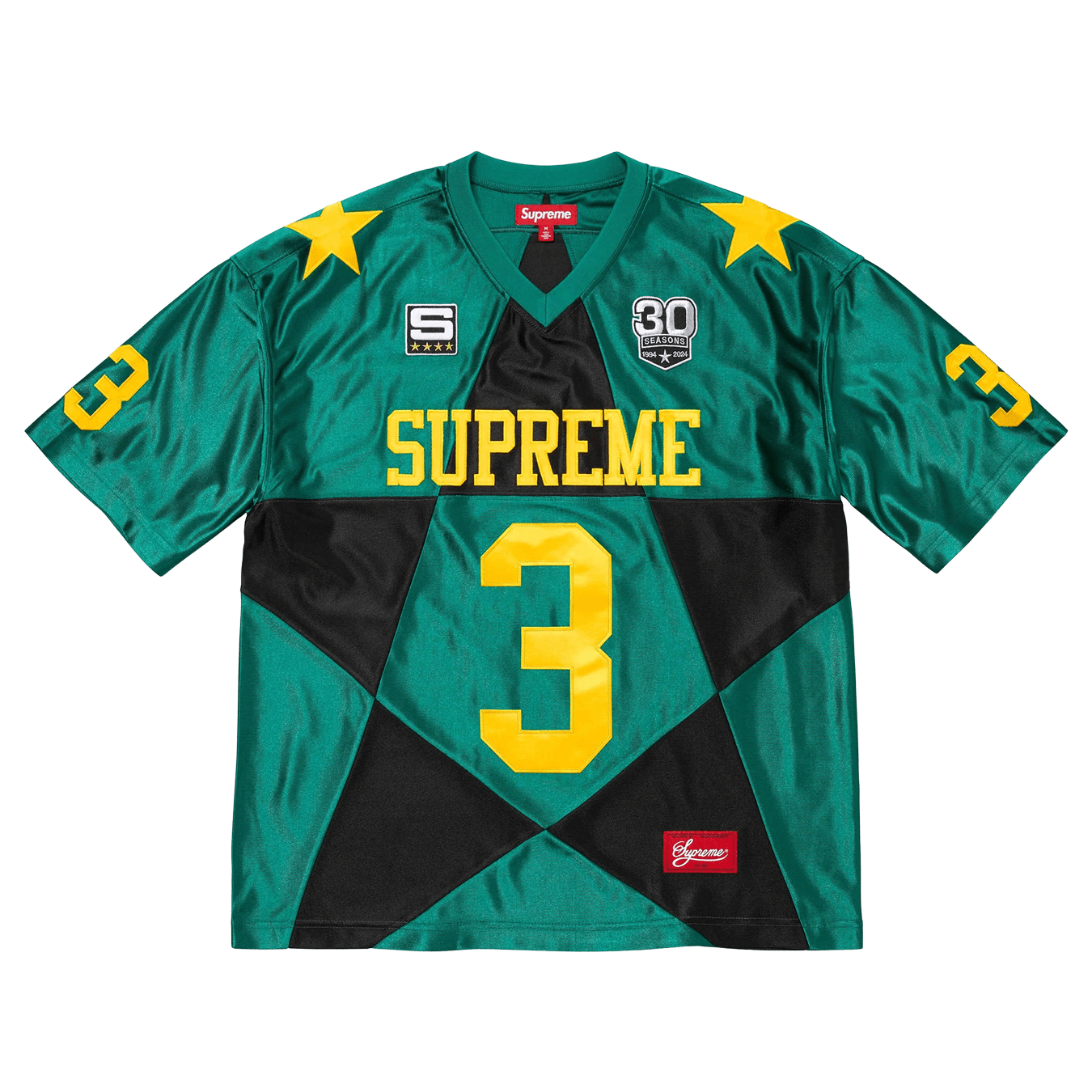Supreme Star Football Jersey 'Dark Green' — XXS — Front View