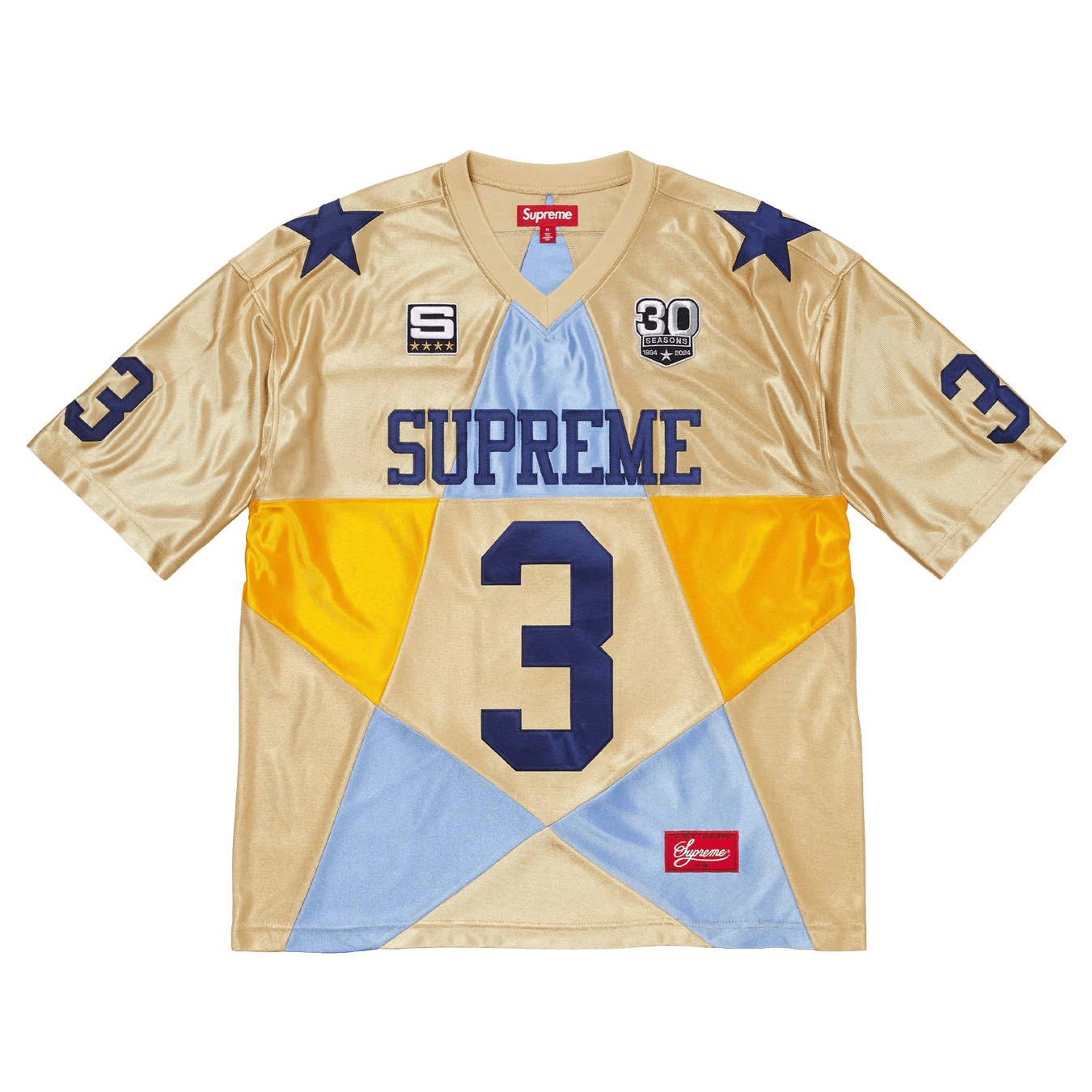 Supreme Star Football Jersey 'Gold' — XXS — Front View