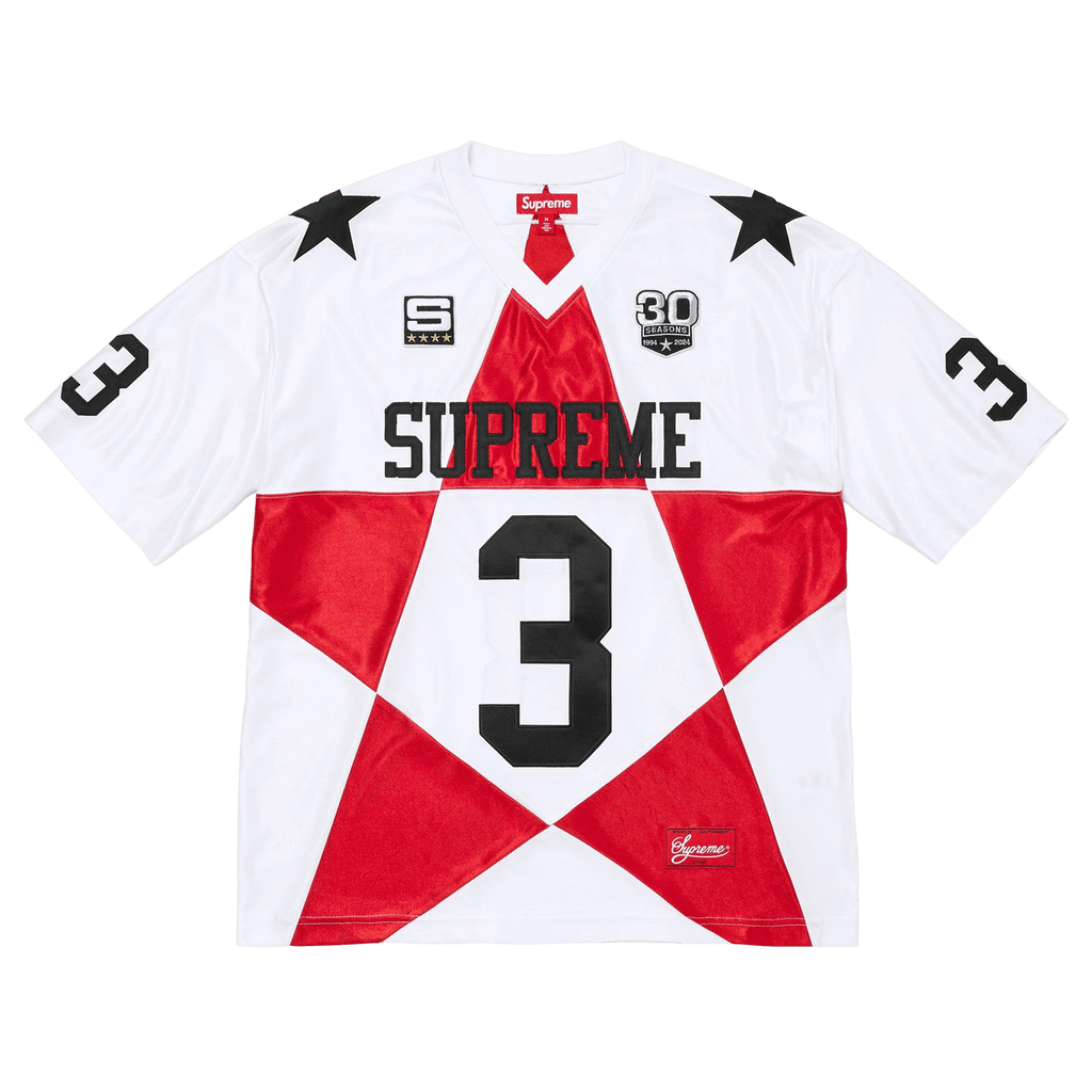 Supreme Star Football Jersey 'White' — XXS — Front View