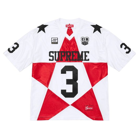 Supreme Star Football Jersey 'White' — XXS — Front View