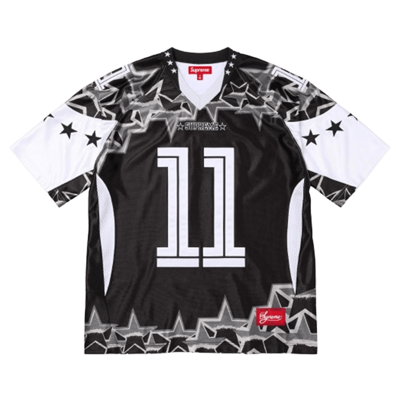 Supreme Stars Football Jersey 'Black' — XXS — Front View