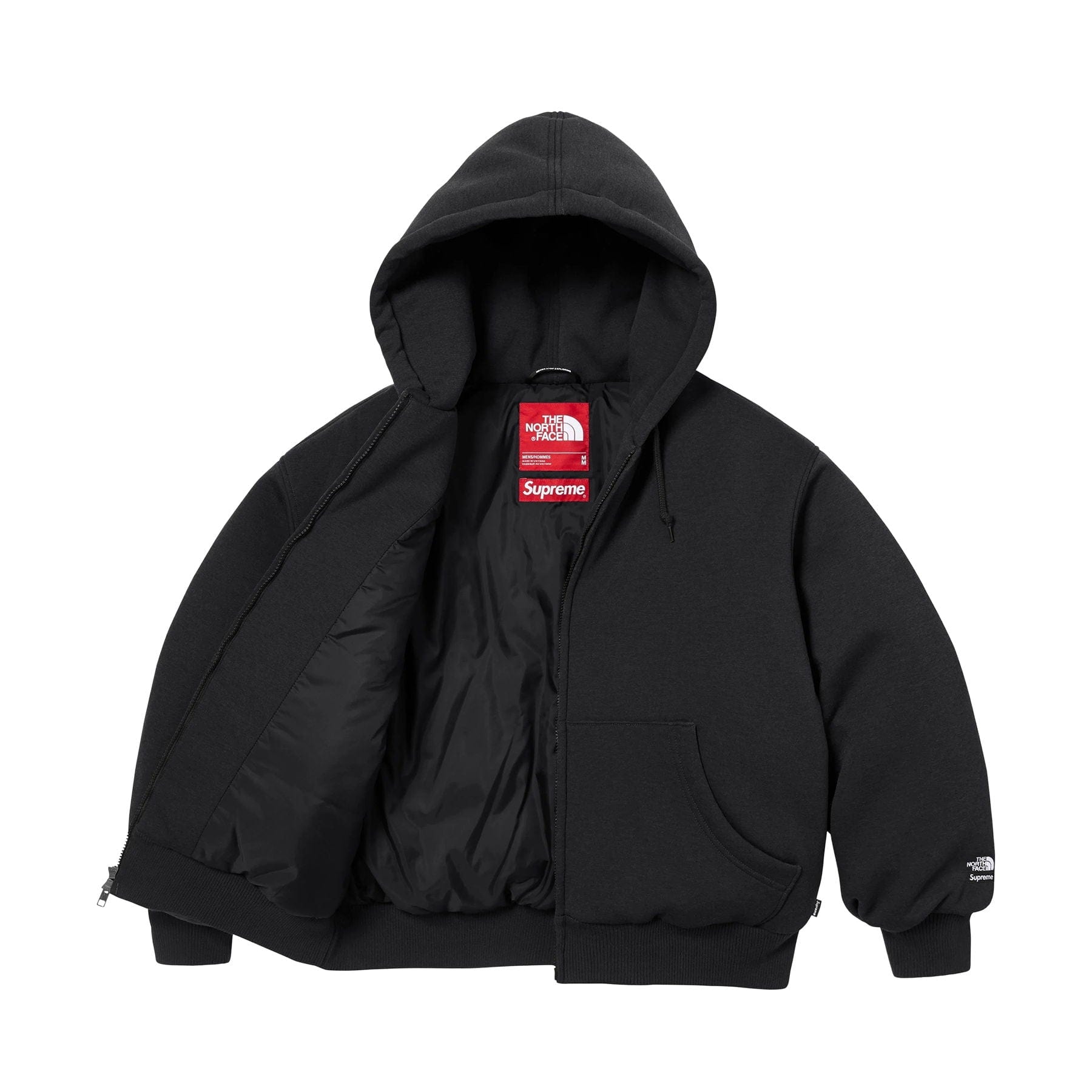 Supreme x The North Face Hooded Sweatshirt 'Black' — XXS — Side View