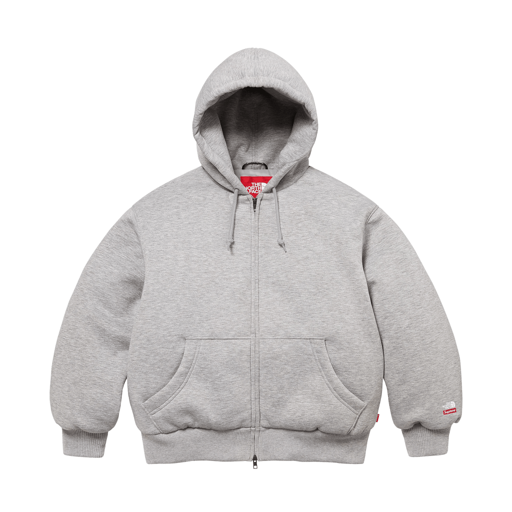 Supreme x The North Face Zip Up Hooded Sweatshirt 'Grey' — XXS — Front View