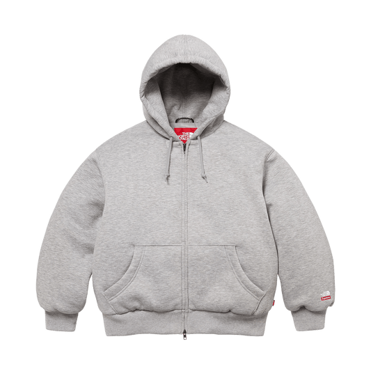 Supreme x The North Face Zip Up Hooded Sweatshirt 'Grey' — XXS — Front View