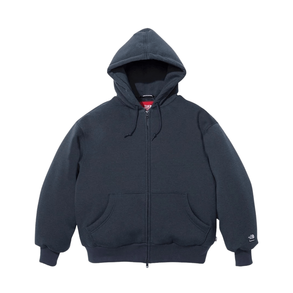 Supreme x The North Face Zip Up Hooded Sweatshirt 'Navy' — XXS — Front View