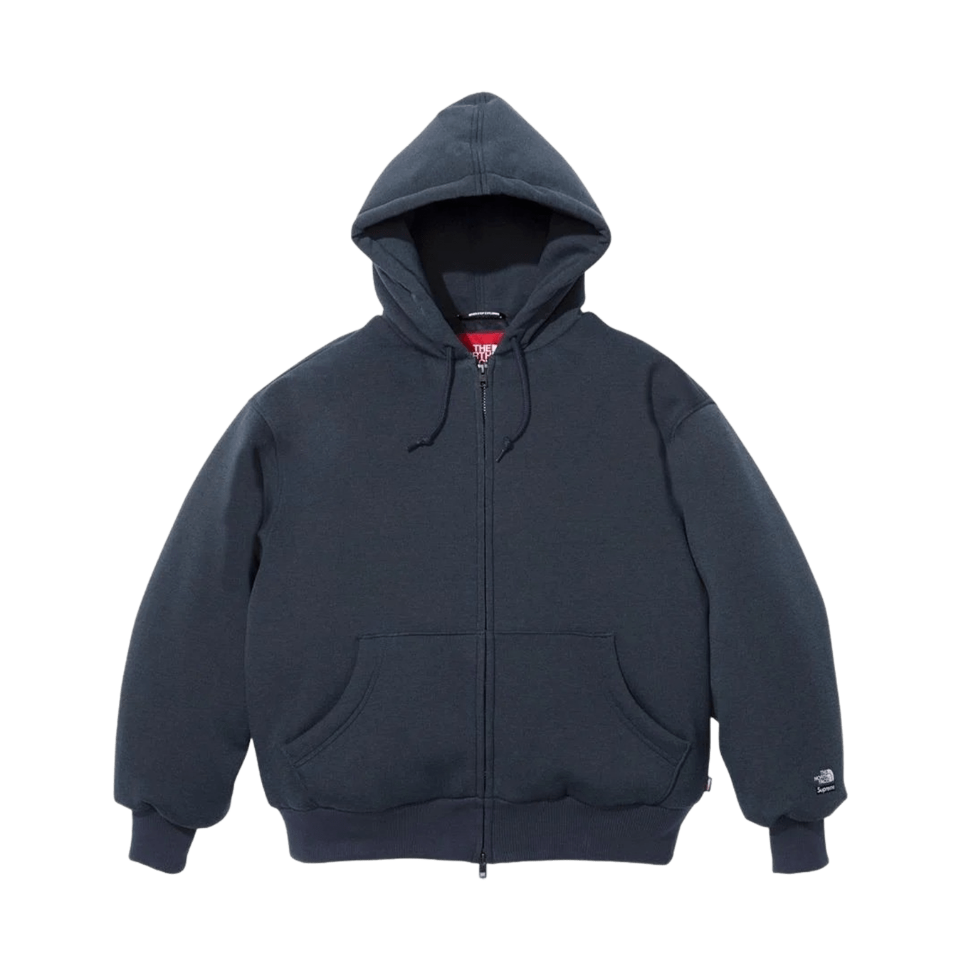 Supreme x The North Face Zip Up Hooded Sweatshirt 'Navy' — XXS — Front View