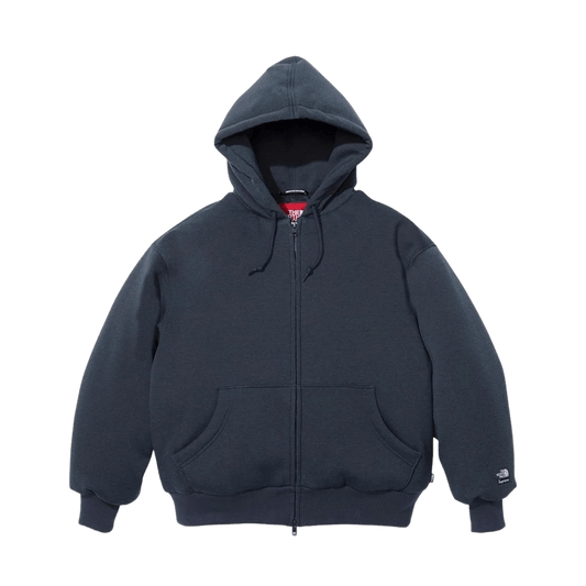 Supreme x The North Face Zip Up Hooded Sweatshirt 'Navy' — XXS — Front View