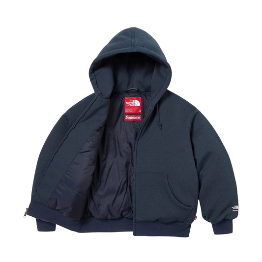 Supreme x The North Face Zip Up Hooded Sweatshirt 'Navy' — XXS — Side View
