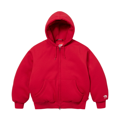 Supreme x The North Face Zip Up Hooded Sweatshirt 'Red' — XXS — Front View