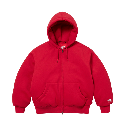 Supreme x The North Face Zip Up Hooded Sweatshirt 'Red' — XXS — Front View