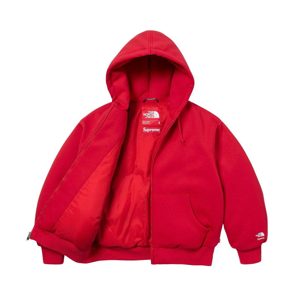 Supreme x The North Face Zip Up Hooded Sweatshirt 'Red' — XXS — Side View