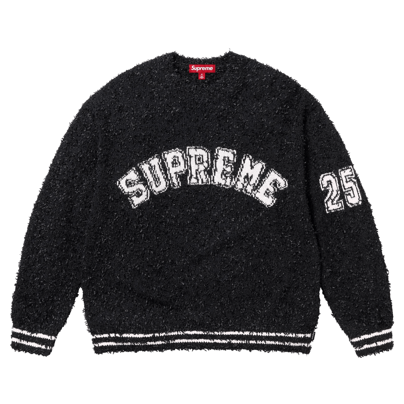 Supreme Textured Arc Sweatshirt 'Black' — XXS — Front View