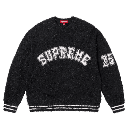 Supreme Textured Arc Sweatshirt 'Black' — XXS — Front View