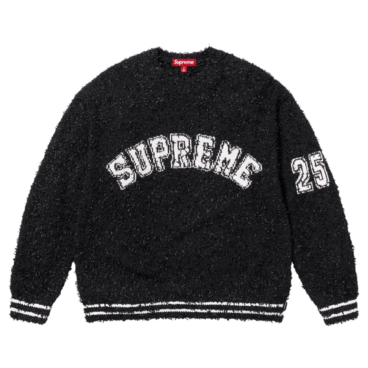 Supreme Textured Arc Sweatshirt 'Black' — XXS — Front View