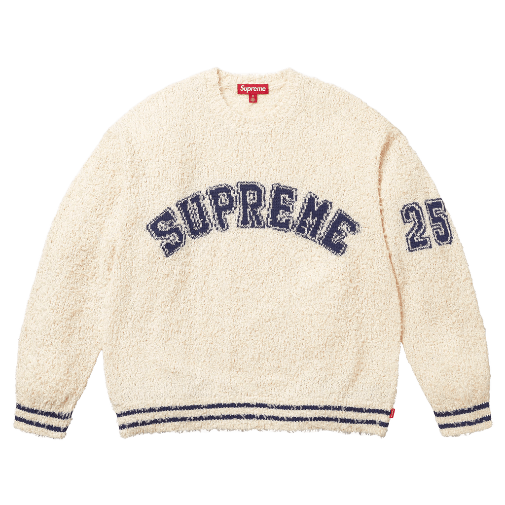 Supreme Textured Arc Sweatshirt 'Cream' — XXS — Front View