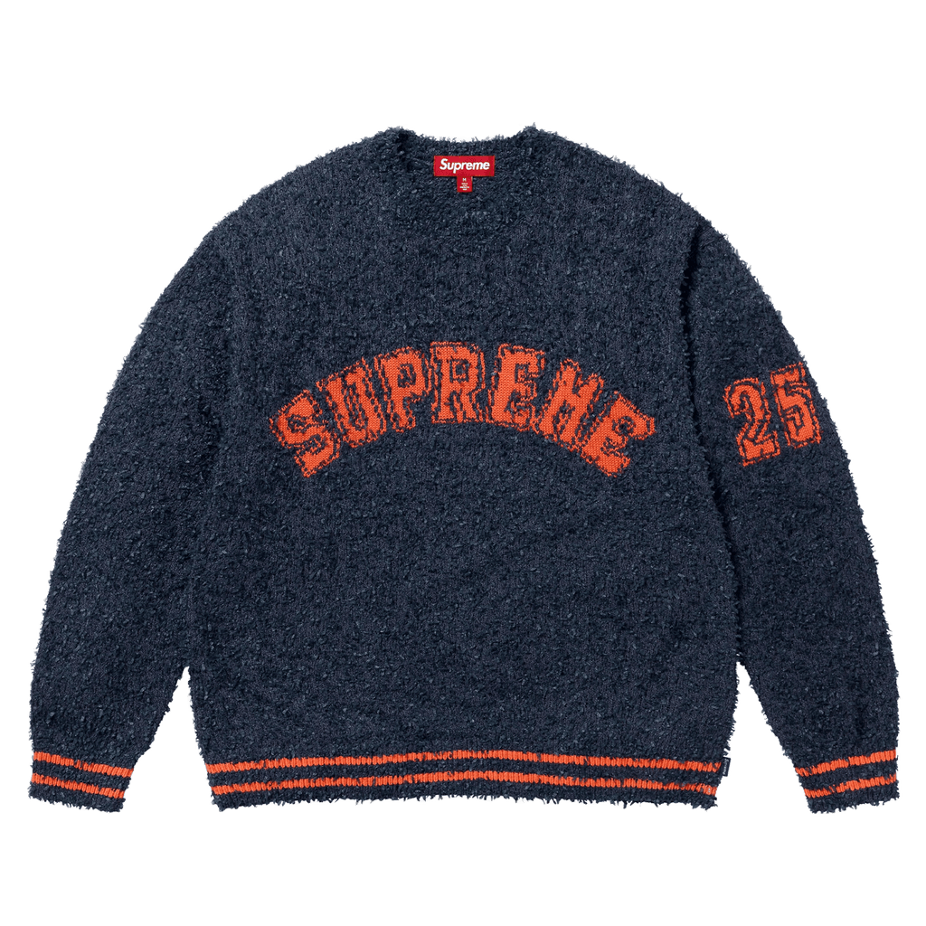 Supreme Textured Arc Sweatshirt 'Navy' — XXS — Front View