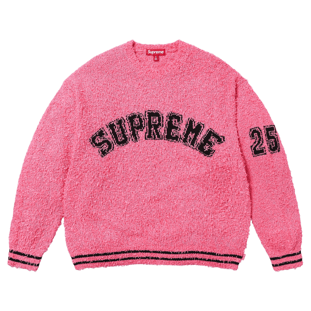 Supreme Textured Arc Sweatshirt 'Pink' — XXS — Front View