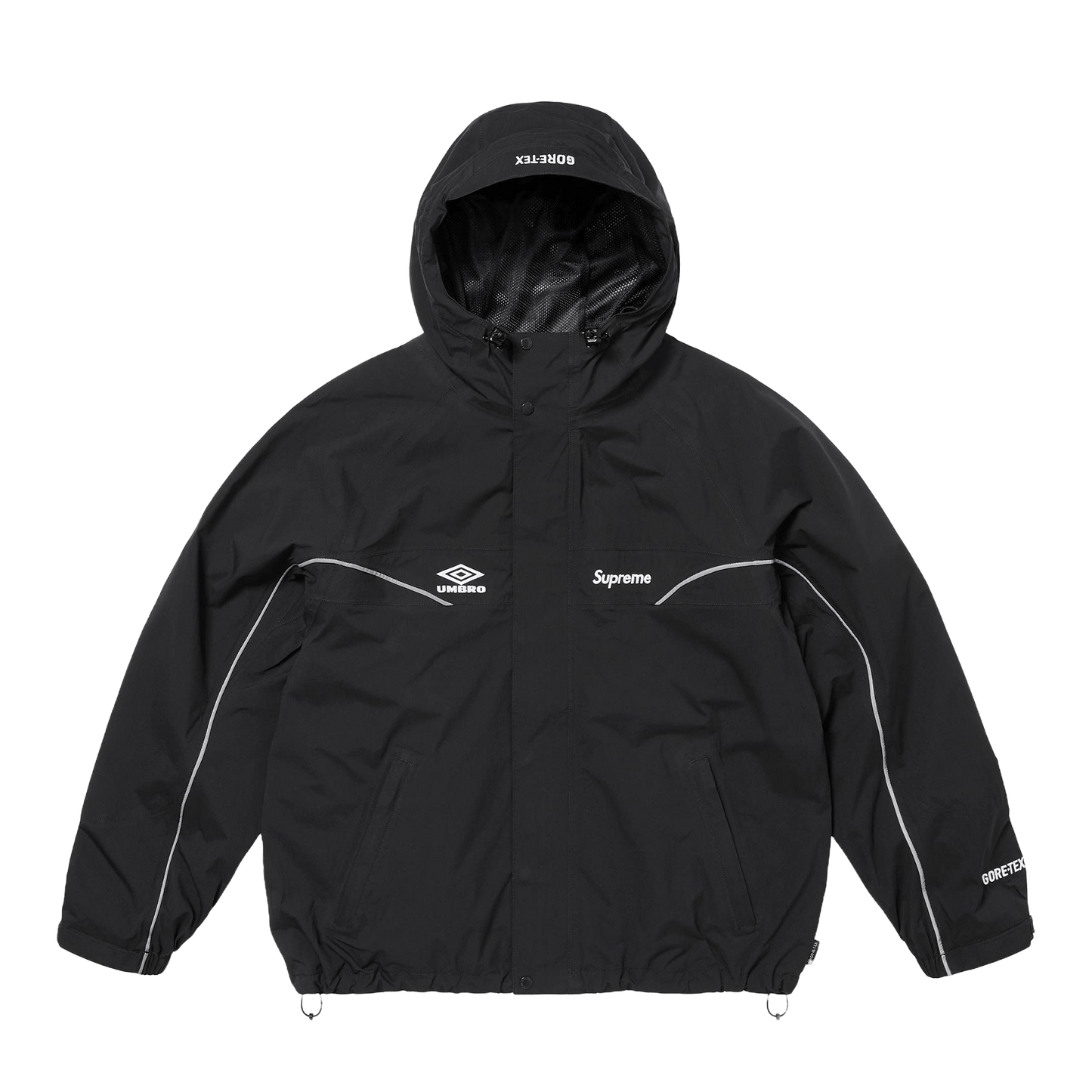 Supreme x Umbro Gore-Tex Hooded Jacket 'Black' — XXS — Front View
