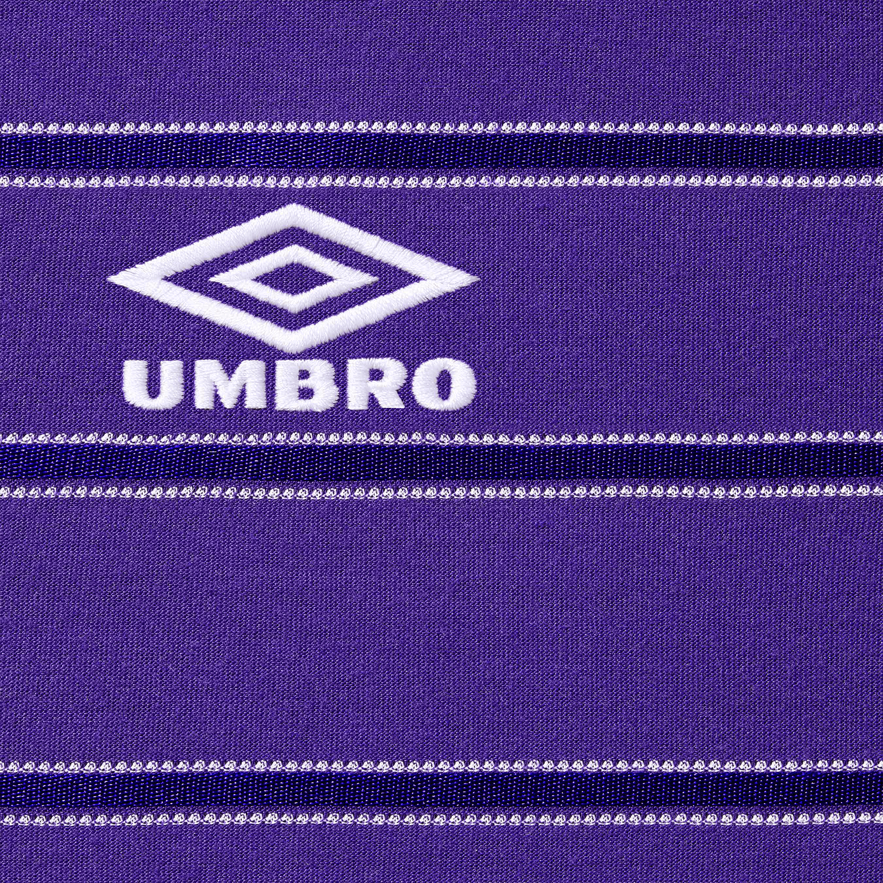 Supreme x Umbro Stripe Soccer Jersey 'Purple' — XXS — Side View