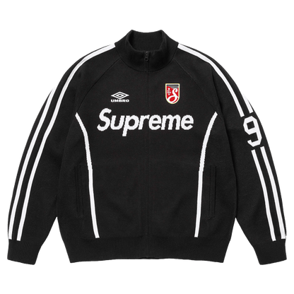 Supreme x Umbro Zip-Up Sweatshirt 'Black' — XXS — Front View