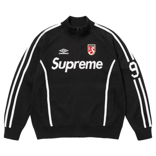 Supreme x Umbro Zip-Up Sweatshirt 'Black' — XXS — Front View