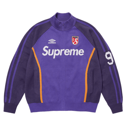 Supreme x Umbro Zip-Up Sweatshirt 'Purple' — XXS — Front View