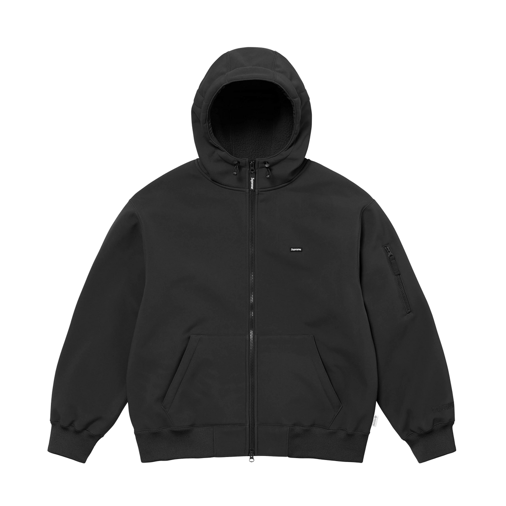 Supreme Windstopper Zip Up Hooded Sweatshirt 'Black' — XXS — Front View