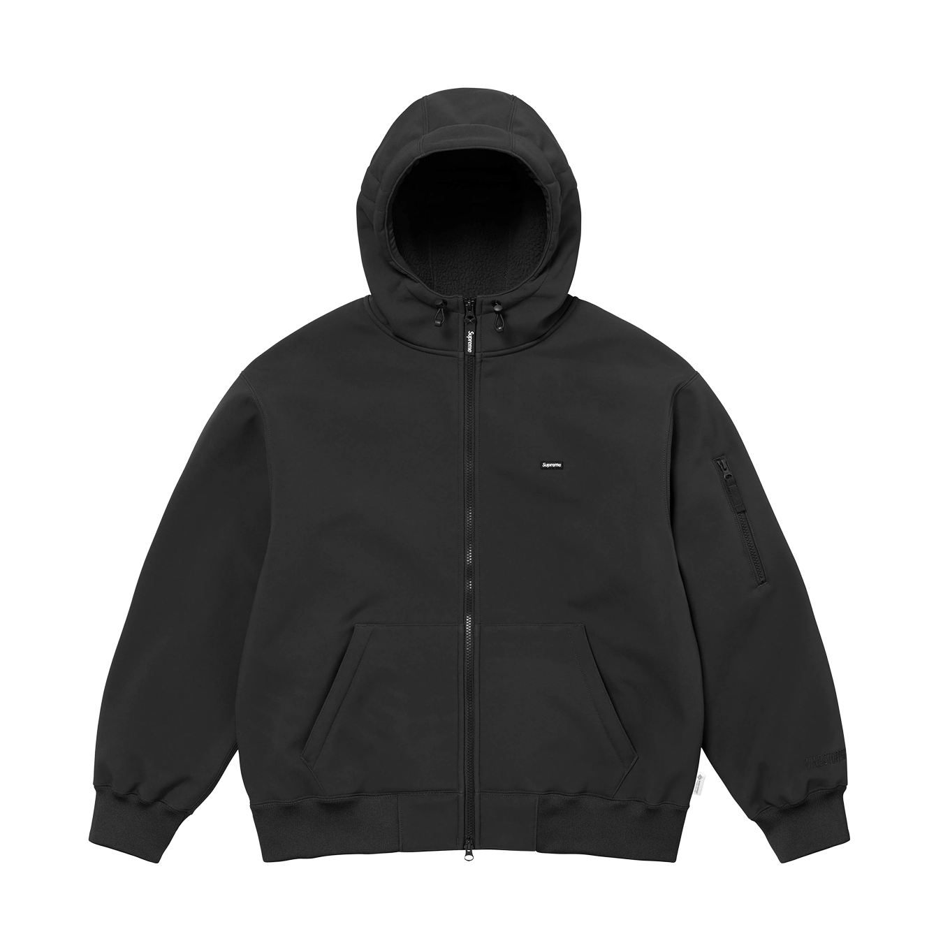 Supreme Windstopper Zip Up Hooded Sweatshirt 'Black' — XXS — Front View