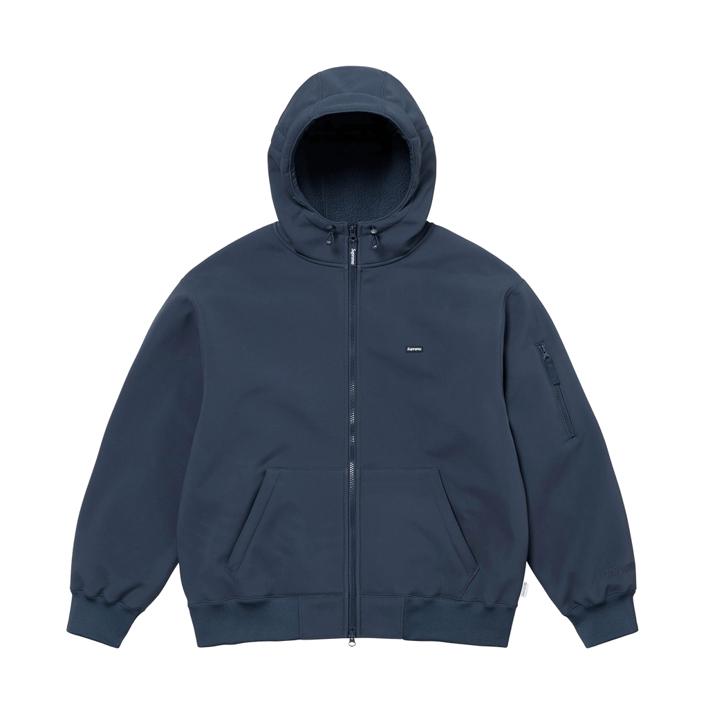Supreme Windstopper Zip Up Hooded Sweatshirt 'Navy' — XXS — Front View