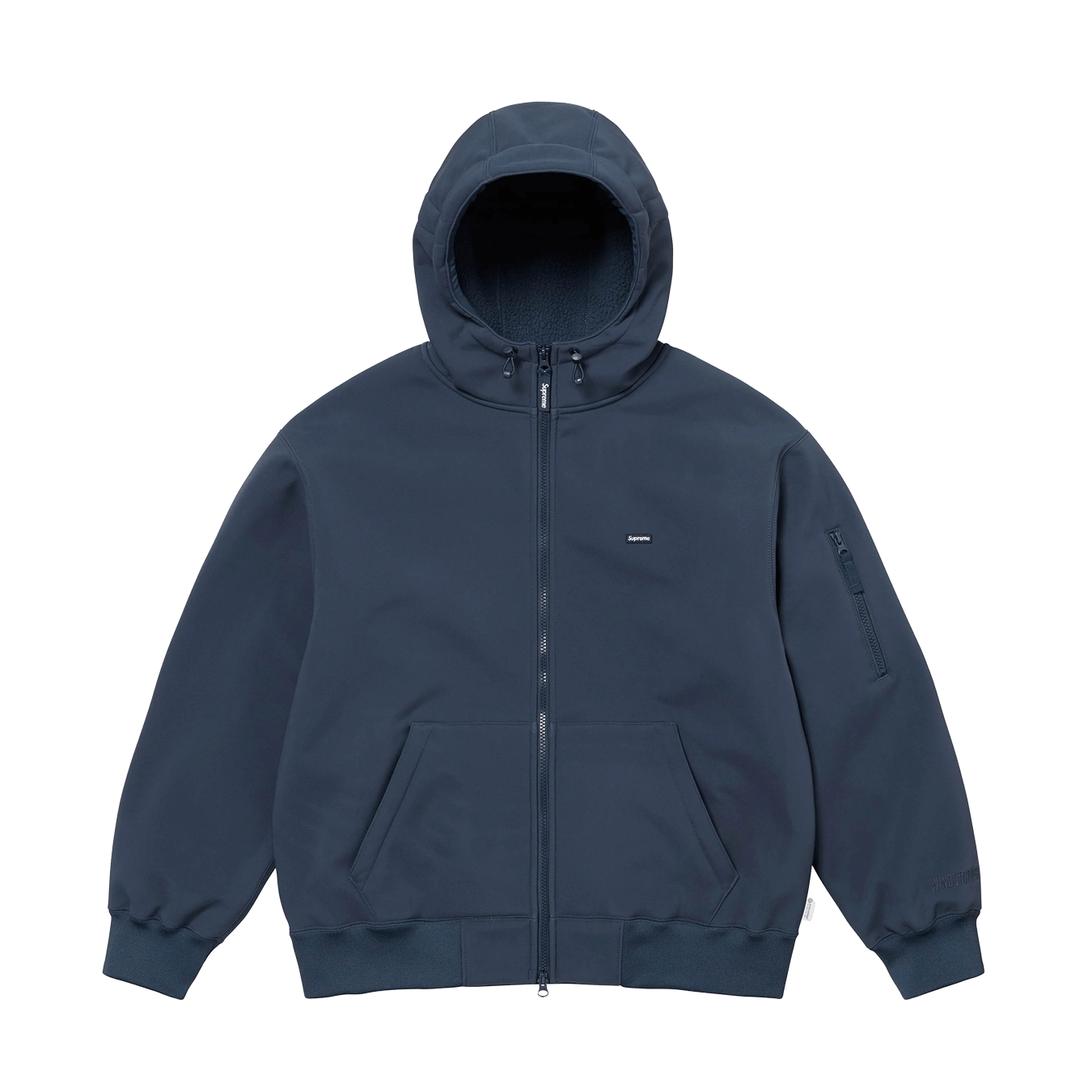 Supreme Windstopper Zip Up Hooded Sweatshirt 'Navy' — XXS — Front View