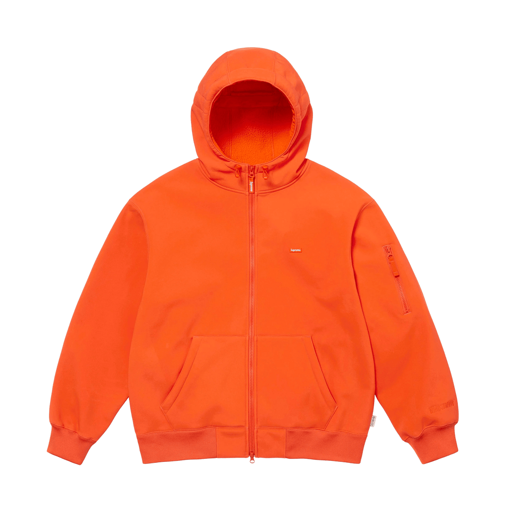 Supreme Windstopper Zip Up Hooded Sweatshirt 'Orange' — XXS — Front View