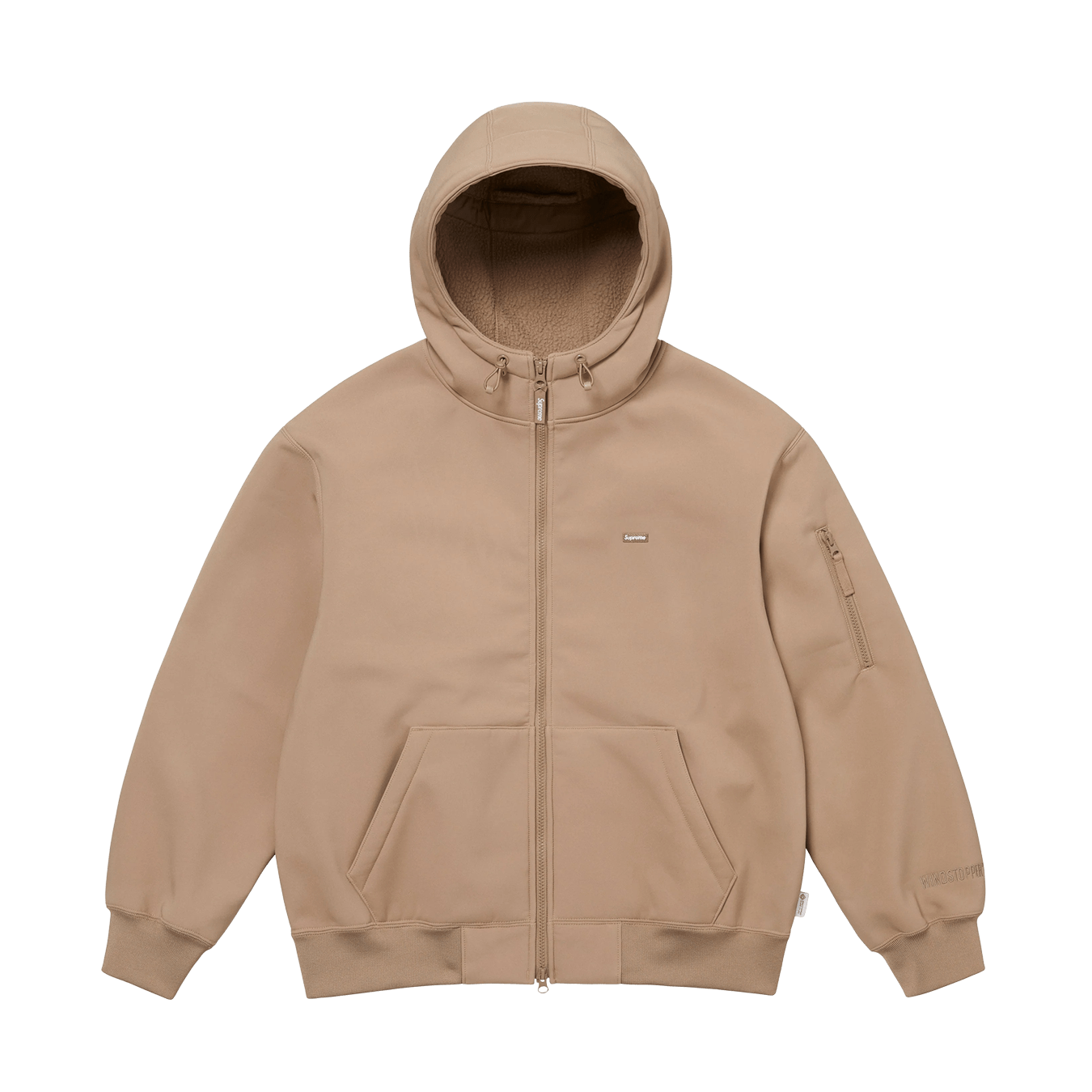 Supreme Windstopper Zip Up Hooded Sweatshirt 'Taupe' — XXS — Front View