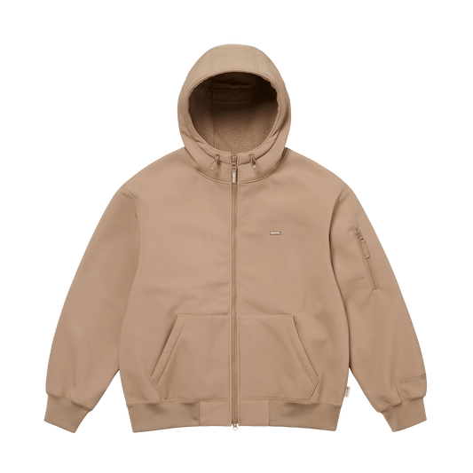 Supreme Windstopper Zip Up Hooded Sweatshirt 'Taupe' — XXS — Front View
