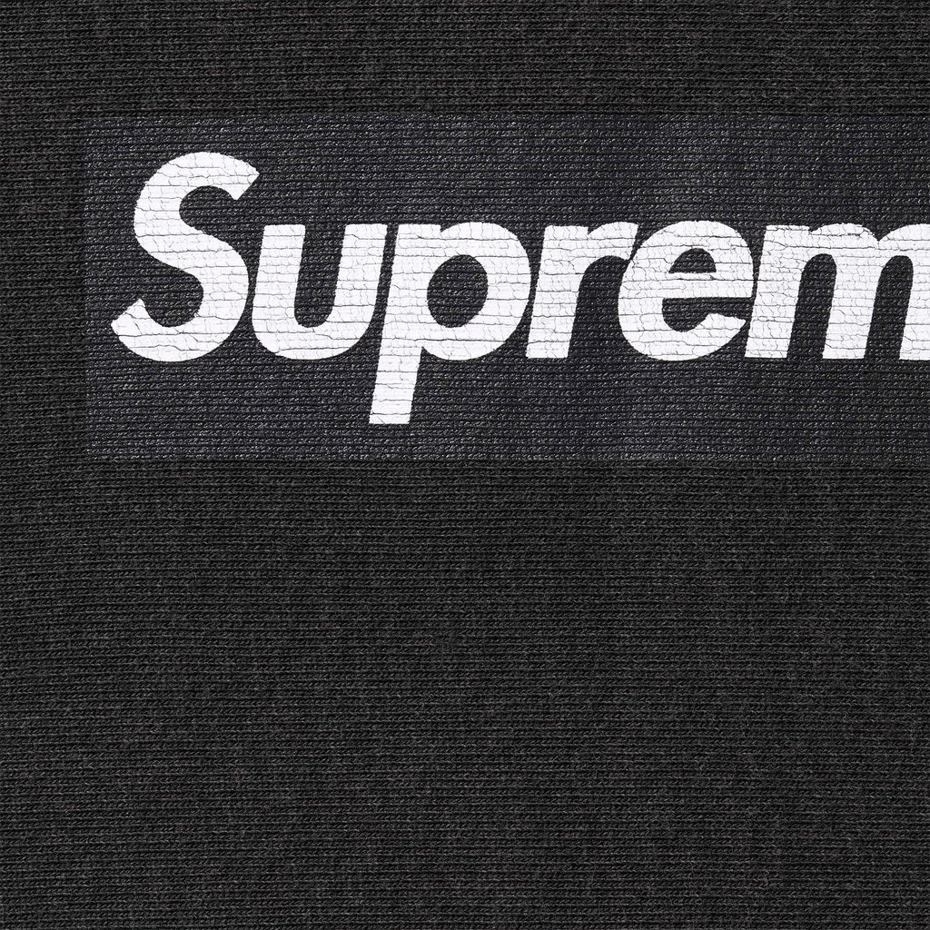 Supreme Washed Box Logo Crewneck 'Black' (SS25) — XXS — Side View