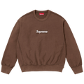 Supreme Washed Box Logo Crewneck 'Brown' (SS25) — XXS — Front View