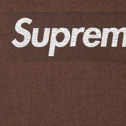 Supreme Washed Box Logo Crewneck 'Brown' (SS25) — XXS — Side View