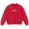 Supreme Washed Box Logo Crewneck 'Red' (SS25) — XXS — Front View