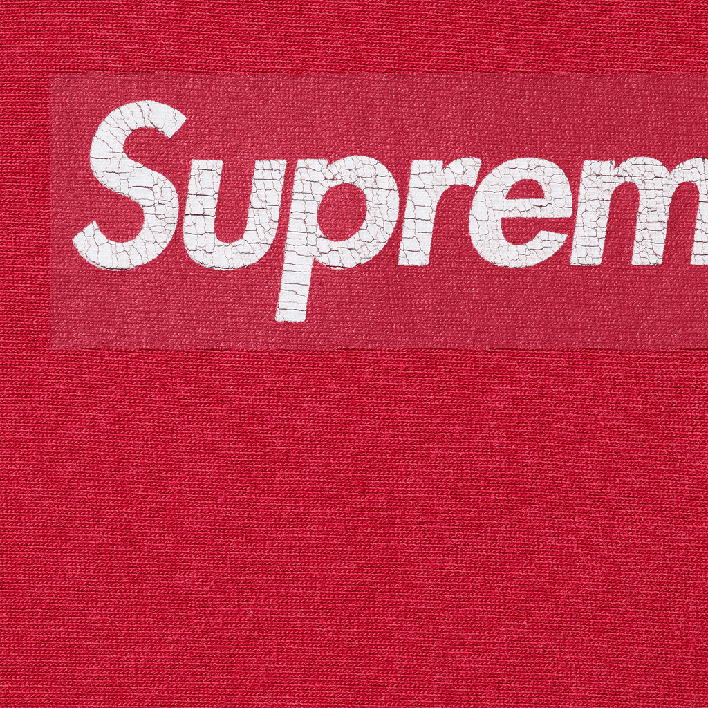Supreme Washed Box Logo Crewneck 'Red' (SS25) — XXS — Side View