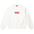 Supreme Washed Box Logo Crewneck 'White' (SS25) — XXS — Front View