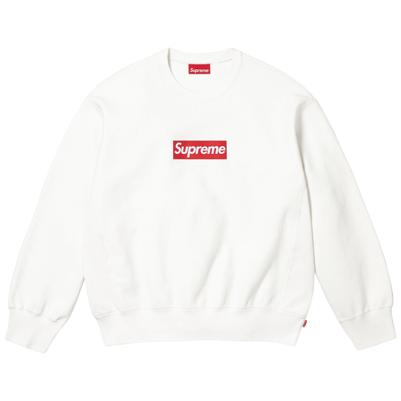 Supreme Washed Box Logo Crewneck 'White' (SS25) — XXS — Front View