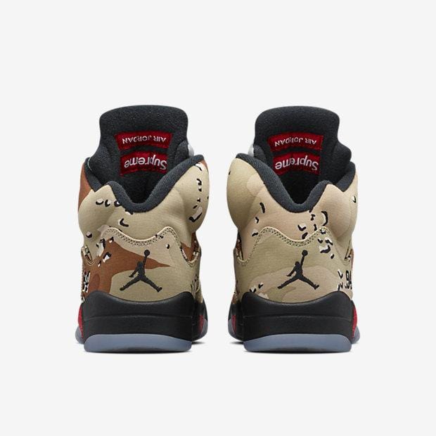 AIR JORDAN 5 RETRO SUPREME "SUPREME" CAMO — UK 3 | EU 35.5 | US 3.5 — Detail View