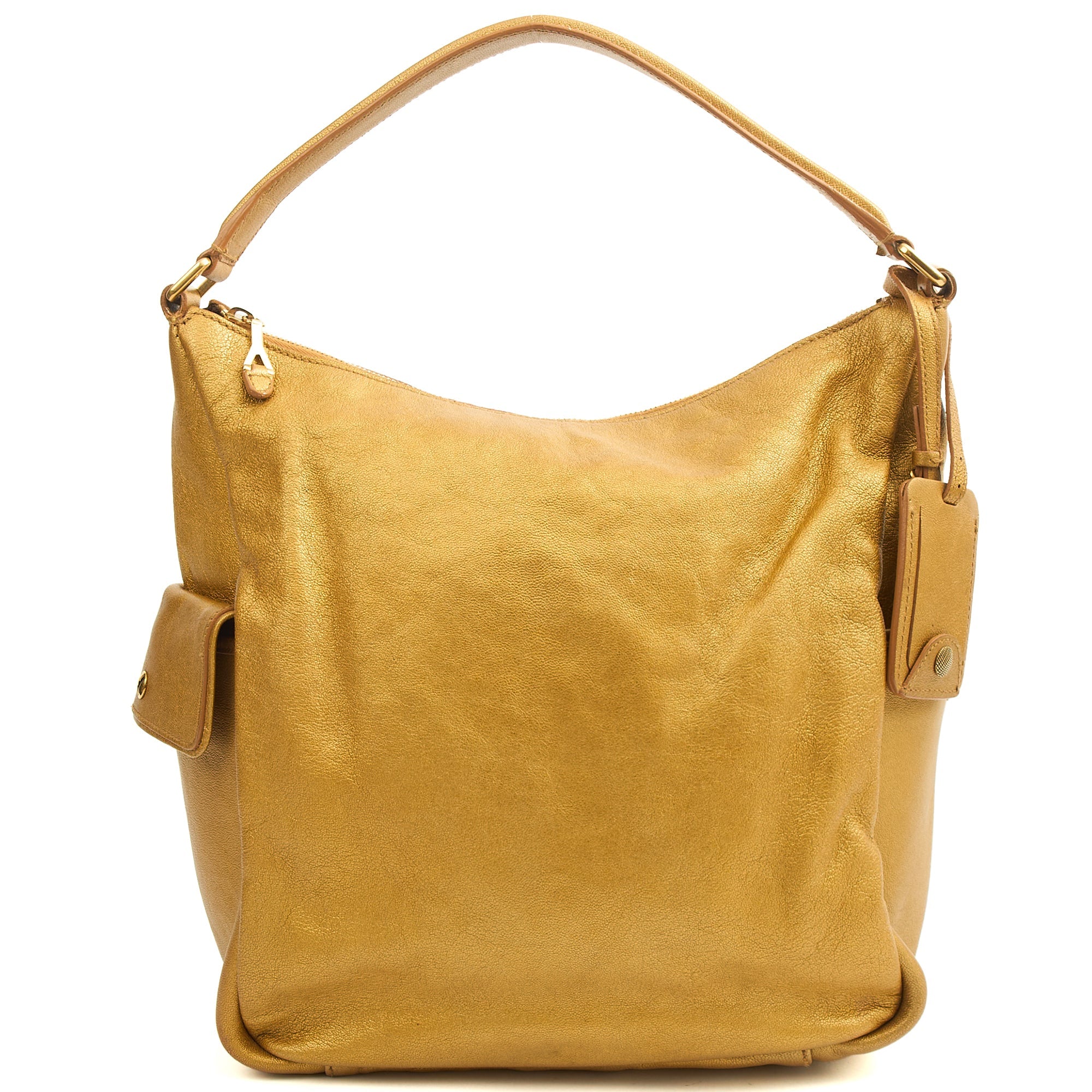 Saint Laurent Shoulder Bag Tote in Metallic, Leather — Front View