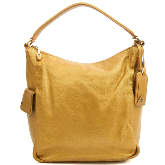 Saint Laurent Shoulder Bag Tote in Metallic, Leather — Front View