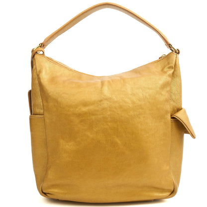 Saint Laurent Shoulder Bag Tote in Metallic, Leather — Top View