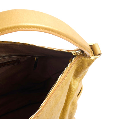 Saint Laurent Shoulder Bag Tote in Metallic, Leather — Lifestyle View