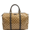 Gucci Tote Boston in GG Supreme, Patent Leather — Front View